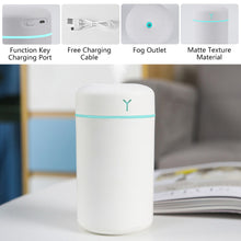 Load image into Gallery viewer, Portable 420ml Air Humidifier Aroma Oil Humidificador for Home Car USB Cool Mist Sprayer with Colorful Soft Night Light Purifier
