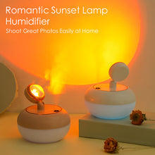 Load image into Gallery viewer, 300ml Sunset Lamp Air Humidifier Mini Humidifier USB Aroma Essential Oil Diffuser Skin Moisturiser Photograph Props for Home Car Mini Water Diffuser
