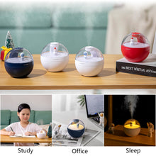 Load image into Gallery viewer, 220ml Astronaut Snowman Mini Air Humidifier with Night Light Essential Oil Diffuser USB Mist Maker Christmas Gift Home Car
