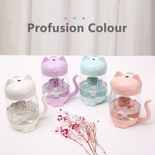 Load image into Gallery viewer, 350ml Cartoon Cat Air Humidifier LED Light 4h Automatic Power Off Ultra-Quiet USB Humidifier For Kids Nursery Home Office Car
