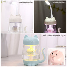 Load image into Gallery viewer, 350ml Cartoon Cat Air Humidifier LED Light 4h Automatic Power Off Ultra-Quiet USB Humidifier For Kids Nursery Home Office Car
