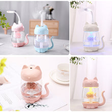 Load image into Gallery viewer, 350ml Cartoon Cat Air Humidifier LED Light 4h Automatic Power Off Ultra-Quiet USB Humidifier For Kids Nursery Home Office Car
