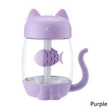 Load image into Gallery viewer, 350ml Cartoon Cat Air Humidifier LED Light 4h Automatic Power Off Ultra-Quiet USB Humidifier For Kids Nursery Home Office Car
