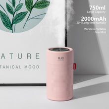 Load image into Gallery viewer, 750ml Portbale Wireless Air Humidifier USB Aroma Diffuser 2000mAh Battery Rechargeable Essential Oil Diffuser For Home Office Dorm
