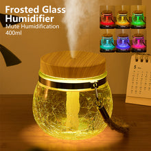 Load image into Gallery viewer, 400ML Creative Wood Grain Clear Glass Air Humidifier With Colorful Light Aroma Diffuser Ultrasonic USB Electric Essential Oil Diffuser
