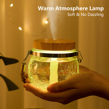 Load image into Gallery viewer, 400ML Creative Wood Grain Clear Glass Air Humidifier With Colorful Light Aroma Diffuser Ultrasonic USB Electric Essential Oil Diffuser
