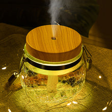 Load image into Gallery viewer, 400ML Creative Wood Grain Clear Glass Air Humidifier With Colorful Light Aroma Diffuser Ultrasonic USB Electric Essential Oil Diffuser
