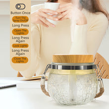 Load image into Gallery viewer, 400ML Creative Wood Grain Clear Glass Air Humidifier With Colorful Light Aroma Diffuser Ultrasonic USB Electric Essential Oil Diffuser
