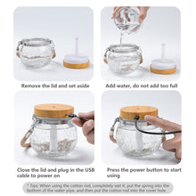 Load image into Gallery viewer, 400ML Creative Wood Grain Clear Glass Air Humidifier With Colorful Light Aroma Diffuser Ultrasonic USB Electric Essential Oil Diffuser
