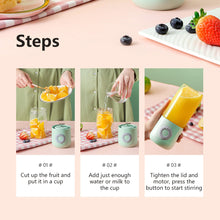 Load image into Gallery viewer, 500ml Portable Mini Juicer Blender USB Rechargeable 4-Blade Cutter Juicer Blenders Food Processor Milk Shake Smoothie Maker Mixer
