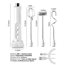 Load image into Gallery viewer, 3 In 1 Handheld Rechargeable Electric Milk Frother Foam Maker High Speeds Drink Mixer Handheld Foamer Coffee Frothing Wand
