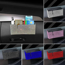 Load image into Gallery viewer, Diamond Car Storage Box Double Storage Bag Organizer Paste PVC Storage Daily Necessities Bling Accessories Woman
