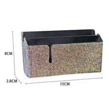 Load image into Gallery viewer, Diamond Car Storage Box Double Storage Bag Organizer Paste PVC Storage Daily Necessities Bling Accessories Woman
