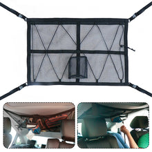 Load image into Gallery viewer, Double-Layer Adjustable Car Roof Hanging Mesh Net Ceiling Cargo Sundries Storage Bag Pocket Organizer
