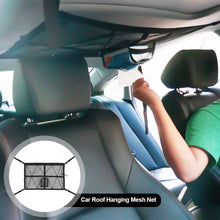 Load image into Gallery viewer, Double-Layer Adjustable Car Roof Hanging Mesh Net Ceiling Cargo Sundries Storage Bag Pocket Organizer
