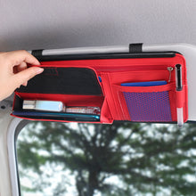 Load image into Gallery viewer, Car Sun Visor Clip Organizer Sunshade Storage Leather Stowing Box Pen Card Ticket Sunglasses Clip Bag Accessories
