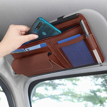 Load image into Gallery viewer, Car Sun Visor Clip Organizer Sunshade Storage Leather Stowing Box Pen Card Ticket Sunglasses Clip Bag Accessories
