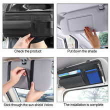 Load image into Gallery viewer, Car Sun Visor Clip Organizer Sunshade Storage Leather Stowing Box Pen Card Ticket Sunglasses Clip Bag Accessories
