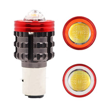 Load image into Gallery viewer, H4 BA20D Motorcycle Angel Eye LED Headlight H6 Scooter Motorbike Dual Colors Light Bulb DRL 12V-80V
