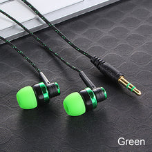 Load image into Gallery viewer, Wired Earphone Stereo In-Ear 3.5mm Nylon Weave Cable Earphone Headset With Mic For Laptop Smartphone Gifts

