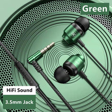 Load image into Gallery viewer, L Jack Magnetic Gamer Wired Earphones Gaming Green Metal HiFi Bass Stereo 3.5mm Type C Earbuds For Phone Computer Mic Headphones
