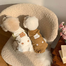 Load image into Gallery viewer, Sweet Suspenders Bear Corduroy Dress Ins Puppy Vest Cats and Dogs Spring Skirts Flying Sleeves Cute Princess Skirt Pets Clothes for Small Girl Boy Dogs
