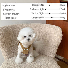 Load image into Gallery viewer, Sweet Suspenders Bear Corduroy Dress Ins Puppy Vest Cats and Dogs Spring Skirts Flying Sleeves Cute Princess Skirt Pets Clothes for Small Girl Boy Dogs
