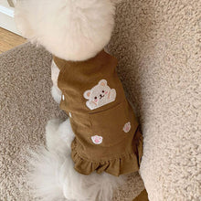 Load image into Gallery viewer, Sweet Suspenders Bear Corduroy Dress Ins Puppy Vest Cats and Dogs Spring Skirts Flying Sleeves Cute Princess Skirt Pets Clothes for Small Girl Boy Dogs
