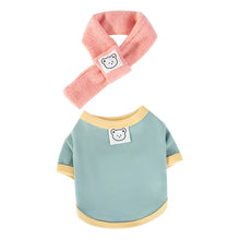 Load image into Gallery viewer, Autumn and Winter Pet Warm Hoodie Puppy Dog Cat Macaroons Shirt Jacket with Scarf Two-legged Cartoon Pet Clothes Teddy Bichon Dog Clothes
