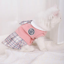 Load image into Gallery viewer, JK Dress Pet Clothing Dogs uniform Print Plaid Dog Clothes Small Costume Warm French Corgi Cute Autumn Winter Girl Collar Perro
