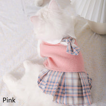 Load image into Gallery viewer, JK Dress Pet Clothing Dogs uniform Print Plaid Dog Clothes Small Costume Warm French Corgi Cute Autumn Winter Girl Collar Perro
