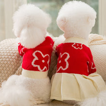 Load image into Gallery viewer, Puppy Hand-painted Flowers Couples Sweater Autumn and Winter Warm Teddy Clothes Than Bear Dress Knitted Dog Clothes XS-XL
