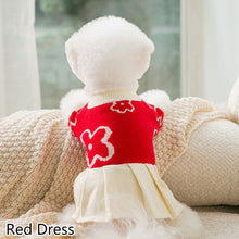 Load image into Gallery viewer, Puppy Hand-painted Flowers Couples Sweater Autumn and Winter Warm Teddy Clothes Than Bear Dress Knitted Dog Clothes XS-XL
