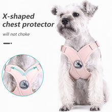 Load image into Gallery viewer, Dog Chest Reflector Strap Traction Rope Vests Dog Chains Dog Ropes collars X type Pet Collar Adjustable Soft Comfort Pet Product

