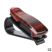 Load image into Gallery viewer, Car Accessories Sunglasses Eyeglasses Glasses Wood Grain Holder Auto Fastener Glasses Case Atuo Ticket Clip
