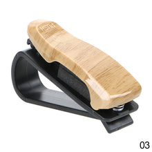 Load image into Gallery viewer, Car Accessories Sunglasses Eyeglasses Glasses Wood Grain Holder Auto Fastener Glasses Case Atuo Ticket Clip
