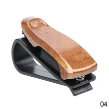 Load image into Gallery viewer, Car Accessories Sunglasses Eyeglasses Glasses Wood Grain Holder Auto Fastener Glasses Case Atuo Ticket Clip
