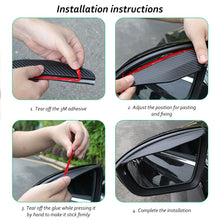 Load image into Gallery viewer, 1Pair PVC Car Side Rear View Mirror Sticker Rain Eyebrow Visor Carbon Fiber Look Sun Shade Weather Shield Cover Auto Accessories
