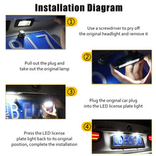 Load image into Gallery viewer, 2Pc Car License Plate Lights 12V LED White Number Lamps Plate Light Tail Signal Lamp Assembly For Ford Focus 2MK2 2003-2008 C-MAX
