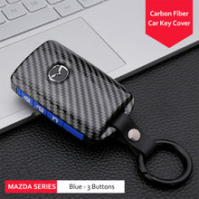 Load image into Gallery viewer, Carbon Fiber Car Remote Key Case Cover Shell For Mazda 3 Alexa CX-30 CX30 CX5 CX 5 CX-5 CX8 CX9 CX4 2019 2020 Protector Holder Keyless
