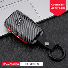 Load image into Gallery viewer, Carbon Fiber Car Remote Key Case Cover Shell For Mazda 3 Alexa CX-30 CX30 CX5 CX 5 CX-5 CX8 CX9 CX4 2019 2020 Protector Holder Keyless
