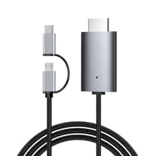 Load image into Gallery viewer, Micro USB TYPE C Lightning to HDMI-Compatible Cable HDTV TV Digital AV Adapter Cable 1080P For iPhone iPad and Android phone
