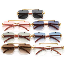 Load image into Gallery viewer, Wood Pattern Leopard Head Sunglasses UV Protection Outdoor Sunglasses Fashion Square Frame Sunglasses for Men Women
