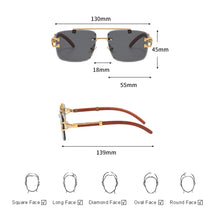 Load image into Gallery viewer, Wood Pattern Leopard Head Sunglasses UV Protection Outdoor Sunglasses Fashion Square Frame Sunglasses for Men Women
