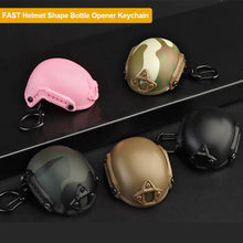 Load image into Gallery viewer, Portable Tactical Fast Helmet Model Keychain Key Ring Mini Bottle Opener Keychain Backpack Charm Military Fan Accessories Gift
