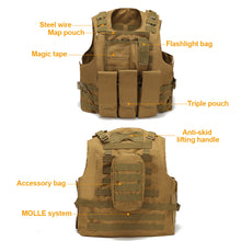 Load image into Gallery viewer, 600D Tactical Vest Mens Military Hunting Vest Field Battle Airsoft Molle Oxford Waistcoat Combat Assault Plate Carrier Vest
