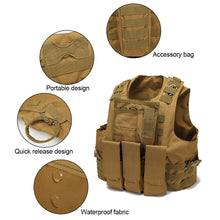 Load image into Gallery viewer, 600D Tactical Vest Mens Military Hunting Vest Field Battle Airsoft Molle Oxford Waistcoat Combat Assault Plate Carrier Vest
