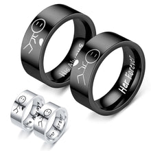 Load image into Gallery viewer, 8mm Fashion Stainless Steel Ring His Always Her Forever Couple Silver Black Couple Jewelry Anniversary Valentine's Day Gifts
