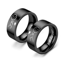 Load image into Gallery viewer, 8mm Fashion Stainless Steel Ring His Always Her Forever Couple Silver Black Couple Jewelry Anniversary Valentine's Day Gifts
