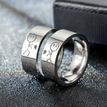 Load image into Gallery viewer, 8mm Fashion Stainless Steel Ring His Always Her Forever Couple Silver Black Couple Jewelry Anniversary Valentine's Day Gifts

